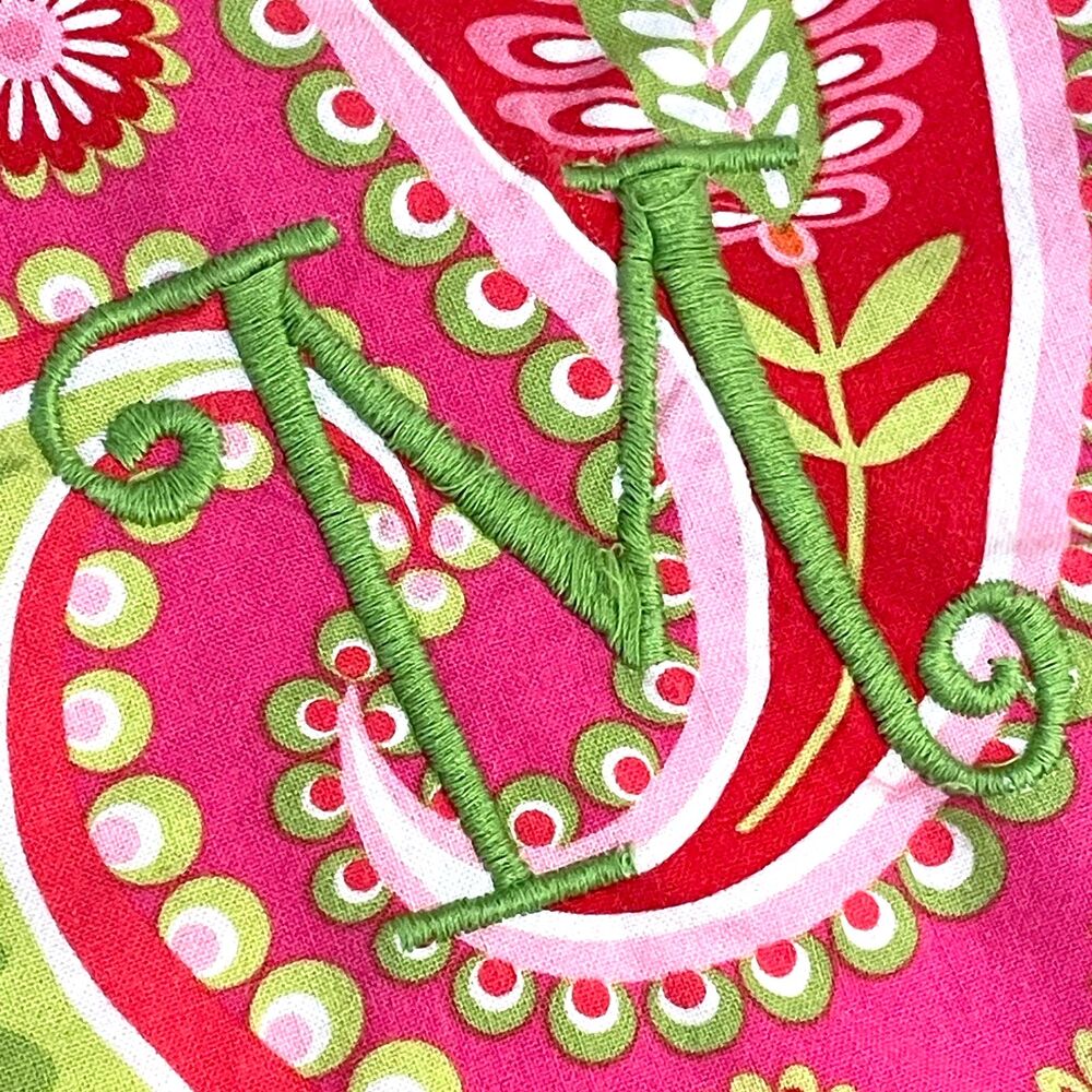 ~ Sundress Girls 4 Monogram M Reversible Floral Pink Paisley - like Lilly P - Picture 2 of 12